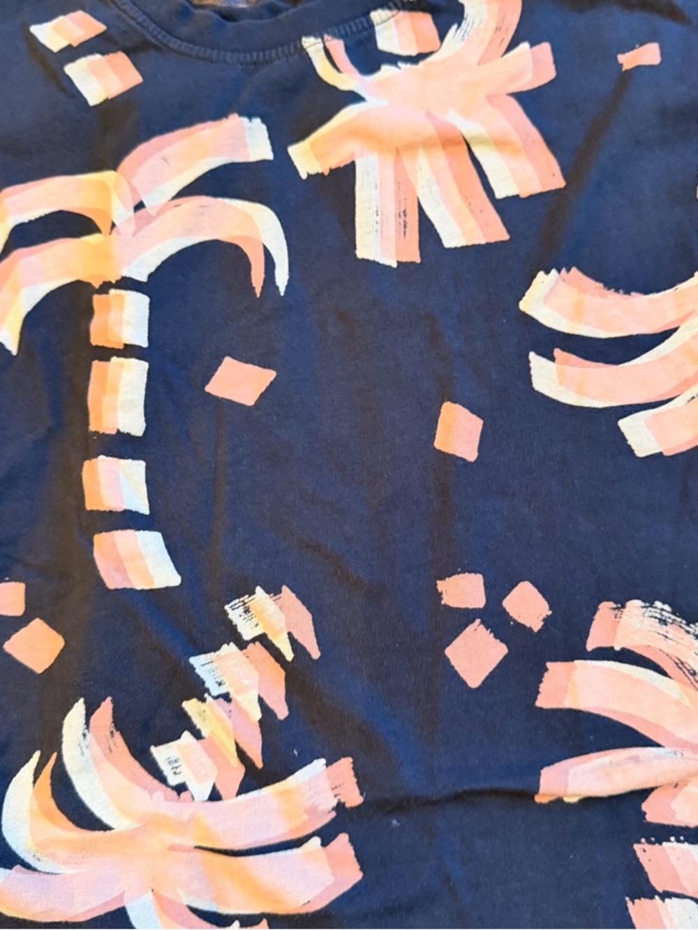Kids Zara Short Sleeve art Graphic Tee - gray & Beige Palm Print - Picture 2 of 5